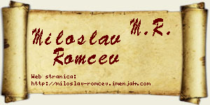 Miloslav Romčev vizit kartica